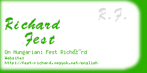 richard fest business card